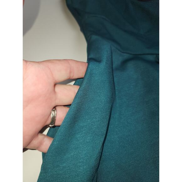 Jasambac Dress Womens L Turquoise Off Shoulder high-Low Cocktail party Holiday - Picture 10 of 10